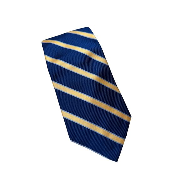 BROOKS BROTHERS *NEW* Blue Yellow Diagonal Stripe Tie 100% Silk Made in USA